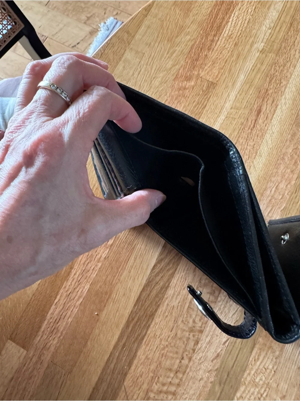 Brighton Black Leather Wallet with Heart Snap